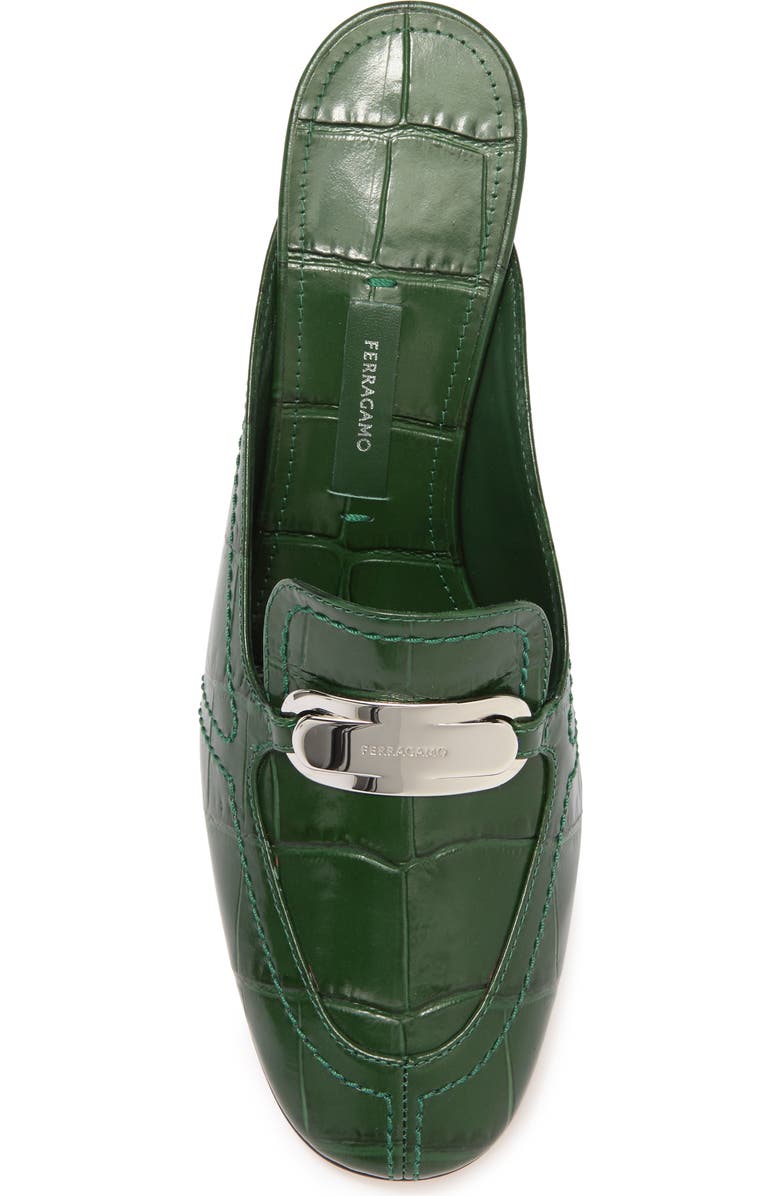 FERRAGAMO Elodye Logo Croc Embossed Mule, Alternate, color,