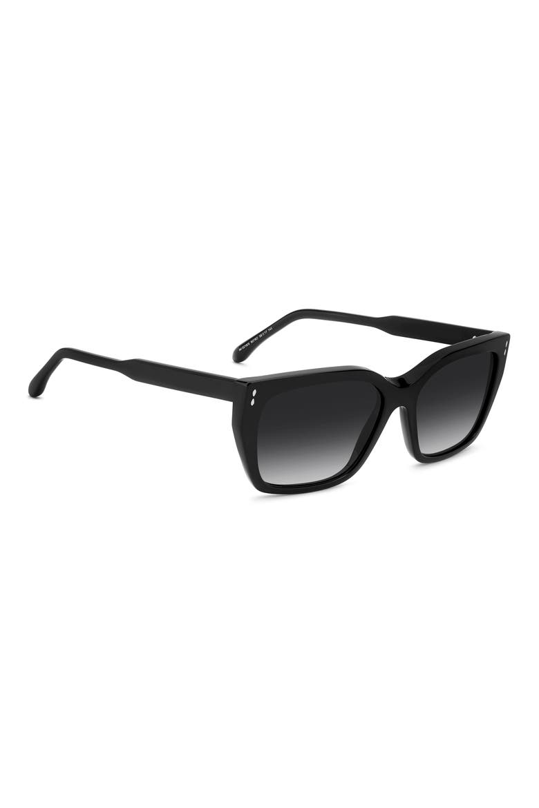 58mm Rectangular Sunglasses, Alternate, color, BLACK