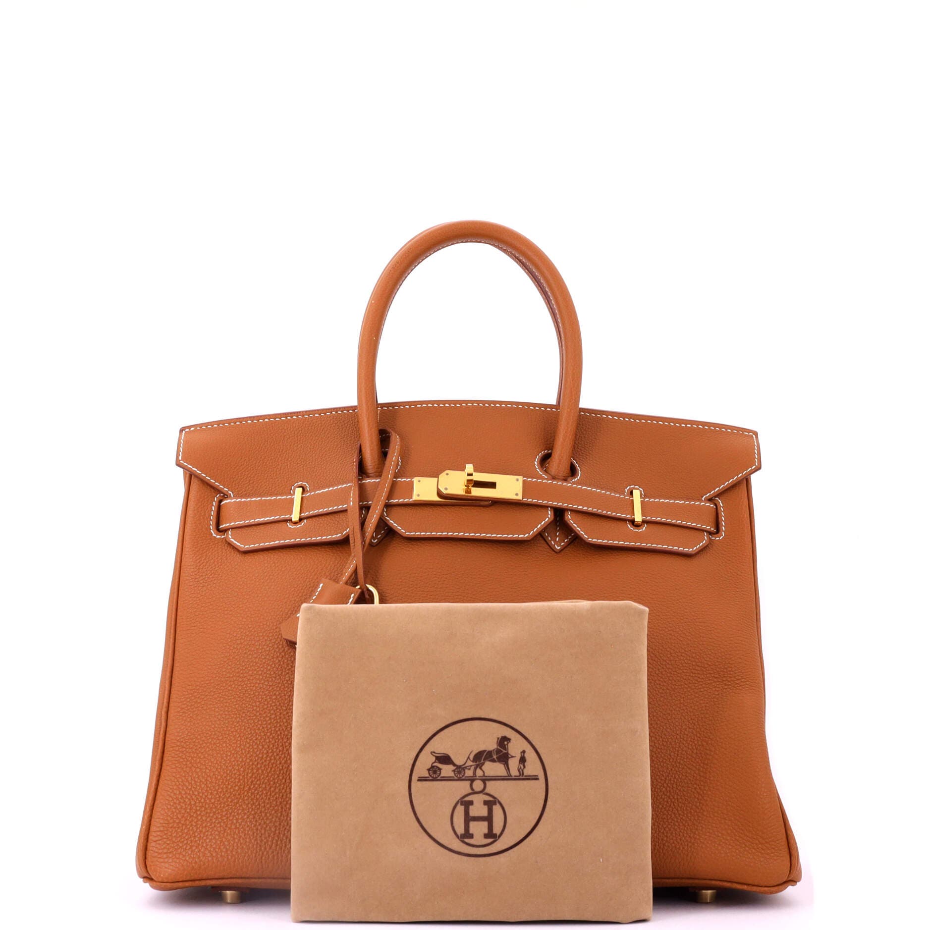 Pre-Owned Hermes Birkin Handbag Brown Togo with Gold Hardware 35, Alternate, color, Gold