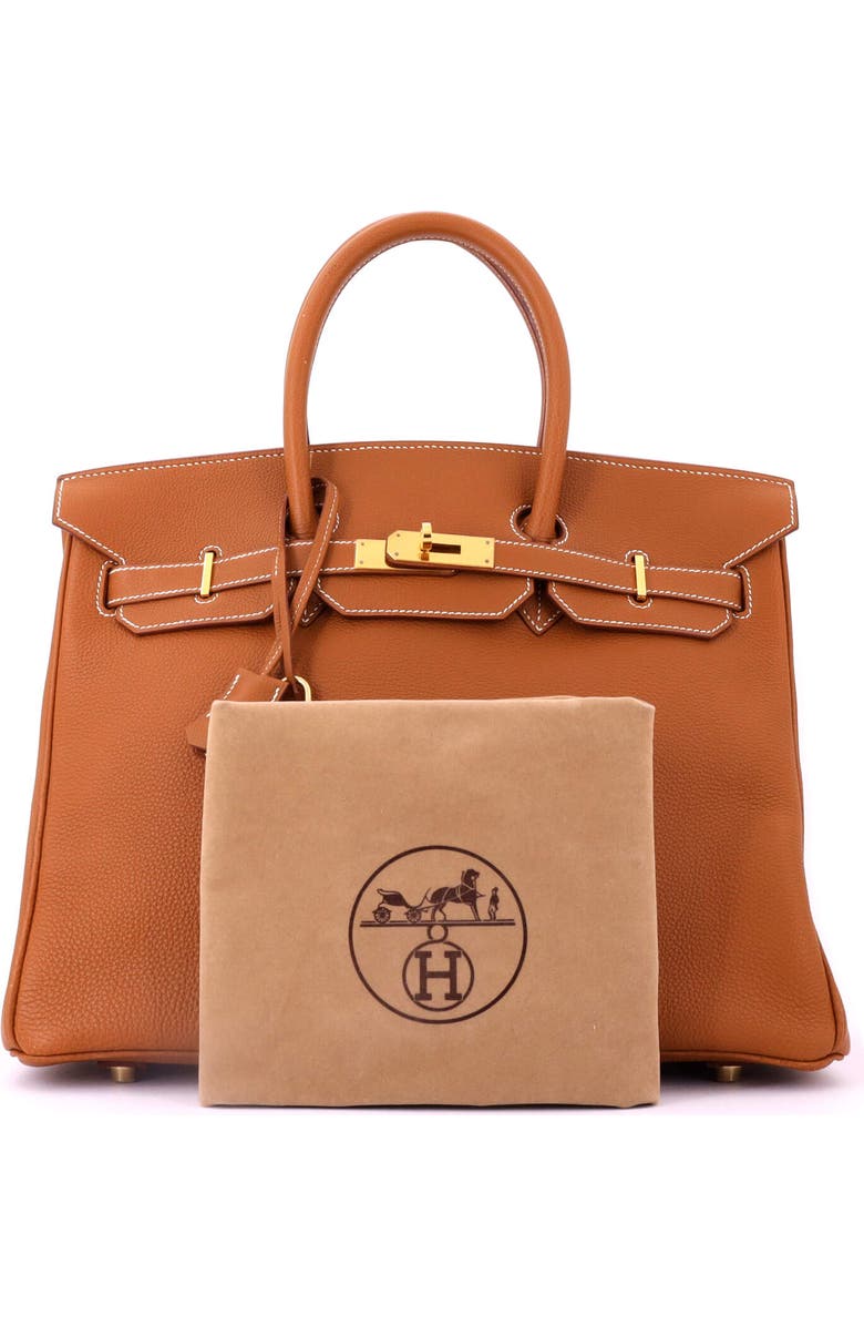Pre-Owned Hermes Birkin Handbag Brown Togo with Gold Hardware 35, Alternate, color, Gold