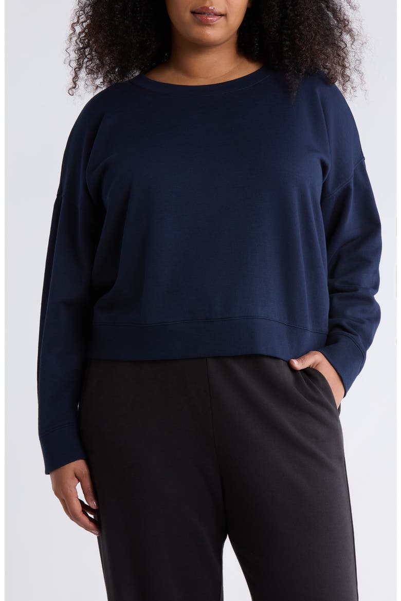 Crop Organic Cotton Sweatshirt, Main, color, INK
