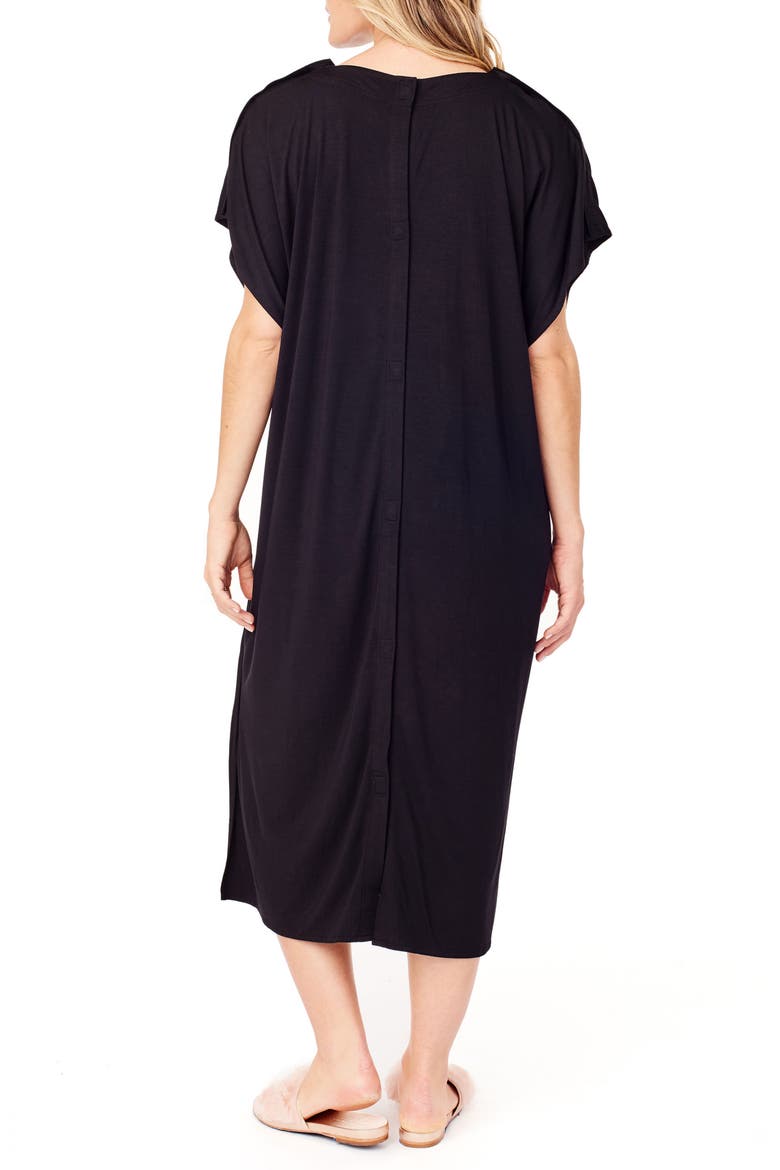 Ingrid & Isabel® x James Fox & Co. Maternity/Nursing Hospital Gown, Alternate, color, JET BLACK