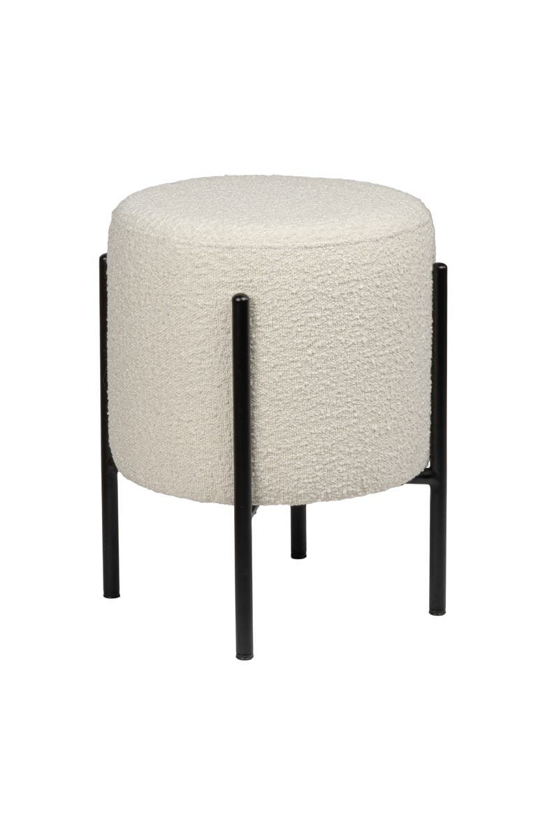 JONATHAN Y Silvia 18.5" Modern Minimalist Round Backless Metal/Cushioned Vanity Stool, Main, color, 