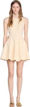 SANDRO Short floral jacquard dress