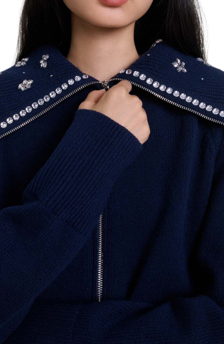 maje Cardigan with jewellery neck, Alternate, color, 