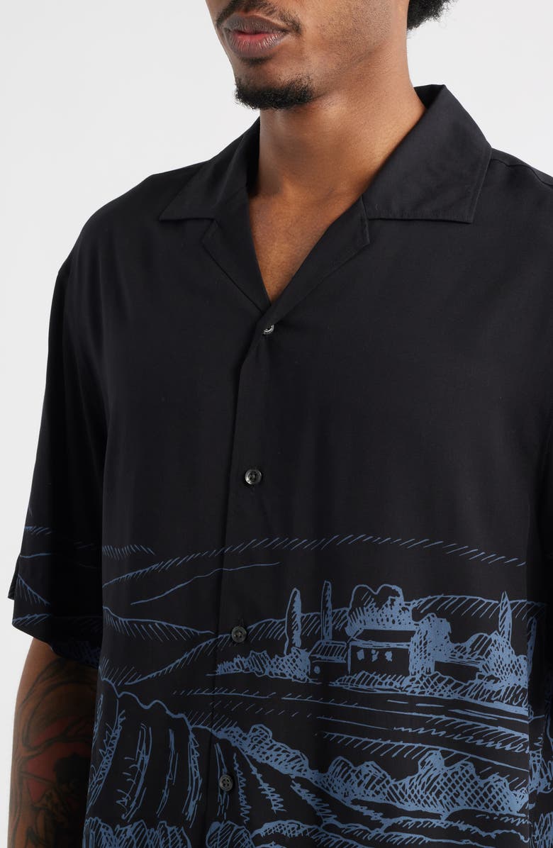 HUGO Espino Camp Shirt, Alternate, color, Black