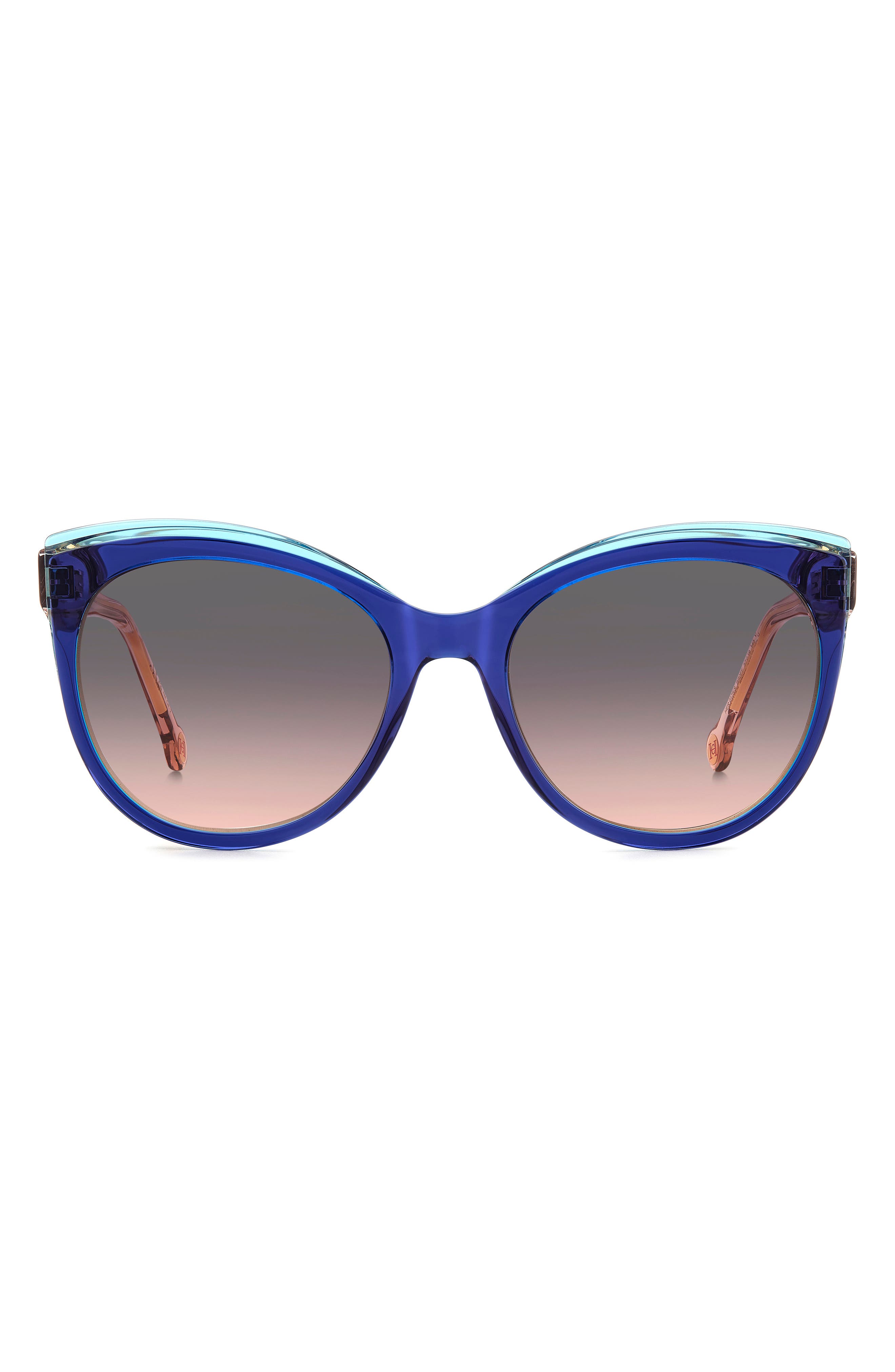 Carolina Herrera 57mm Gradient Round Cat Eye Sunglasses