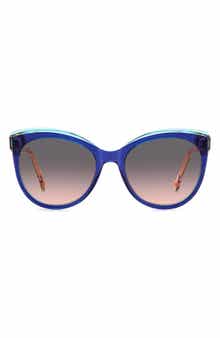 Carolina Herrera 57mm Gradient Round Cat Eye Sunglasses