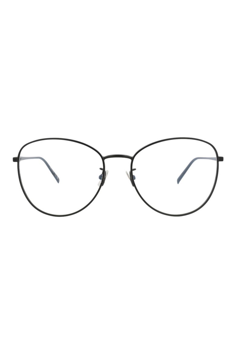 54mm Round Optical Glasses, Main, color, BLACK BLACK TRANSPARENT