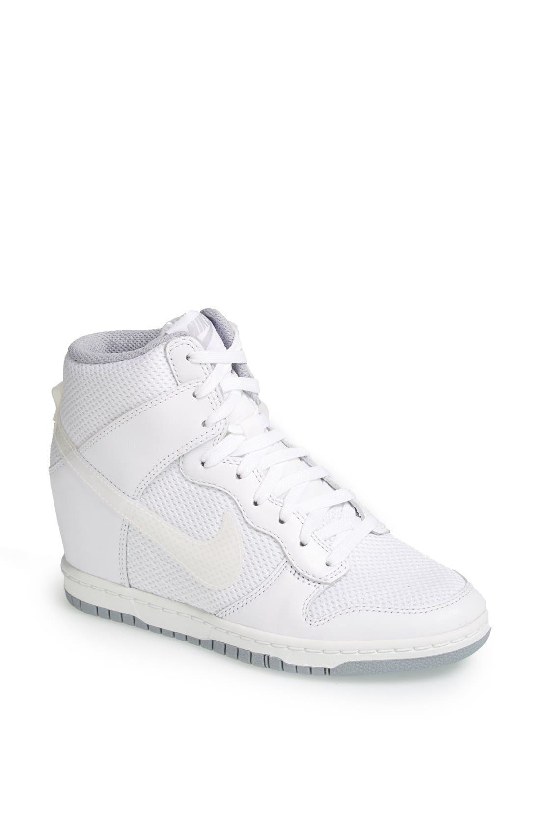 'Dunk Sky Hi - Essential' Wedge Sneaker, Main, color, WHITE/ GREY/ WHITE