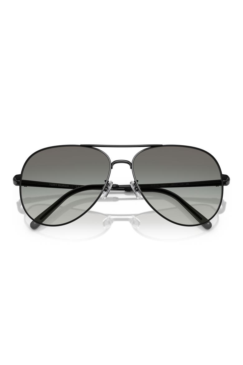 58mm Pilot Sunglasses, Alternate, color, BLACK / GREY GRADIENT