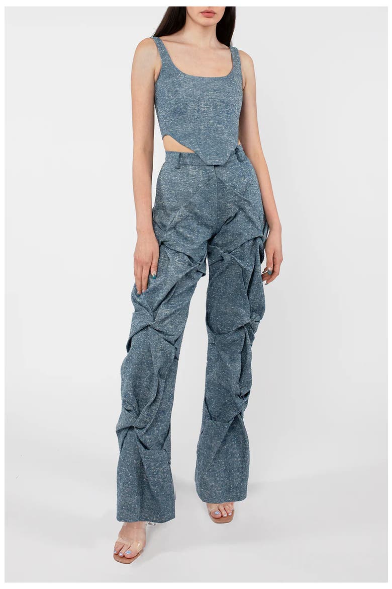 Hilary Denim Corset, Alternate, color, Denim