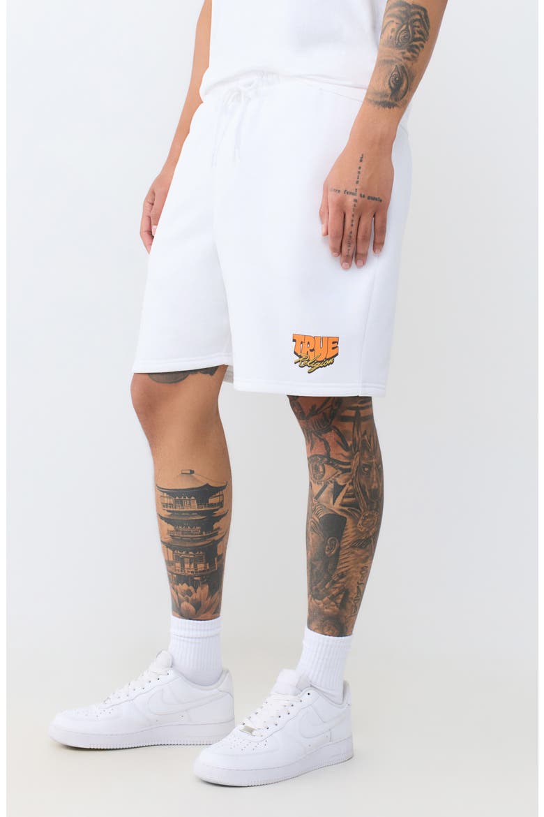 Balloon Graphic Fleece Shorts, Alternate, color, OPTIC WHITE