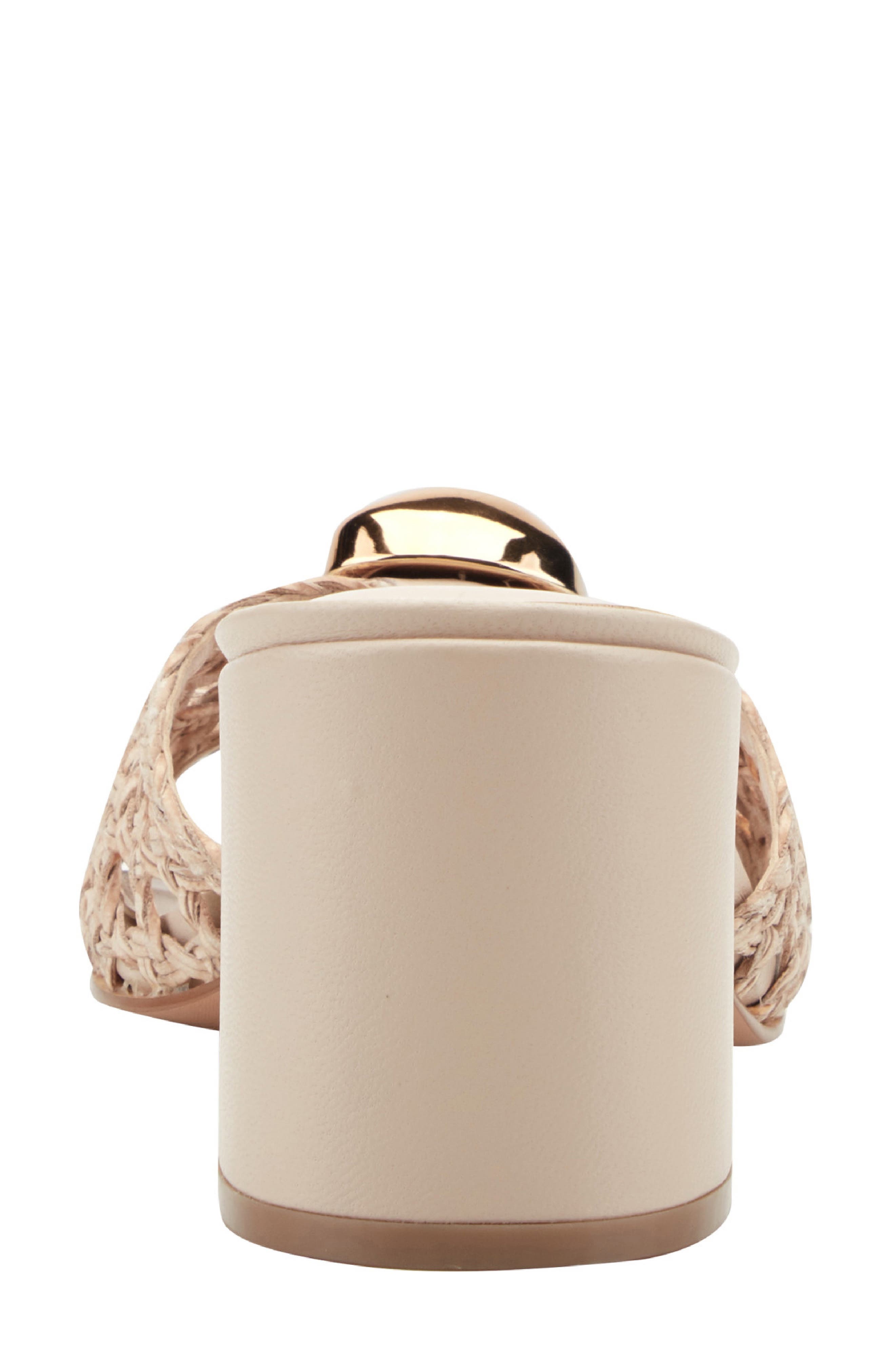 Marc Fisher LTD Farrel Embellished Square Toe Slide Sandal, Alternate, color, Light Natural