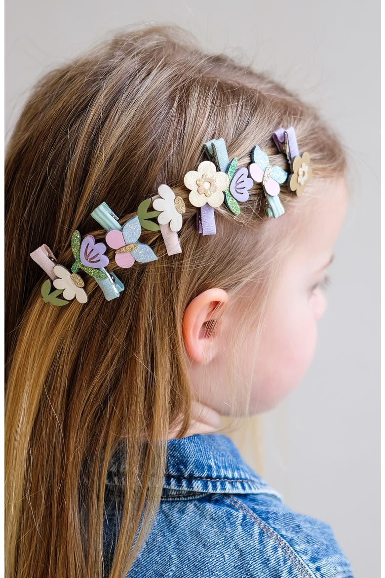 Kids' Flower Garden Assorted 8-Pack Mini Hair Clips, Alternate, color, PINK