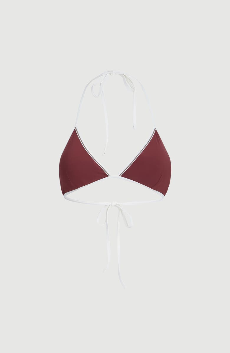 Brunello Cucinelli Bikini top with monili, Main, color, Bordeaux