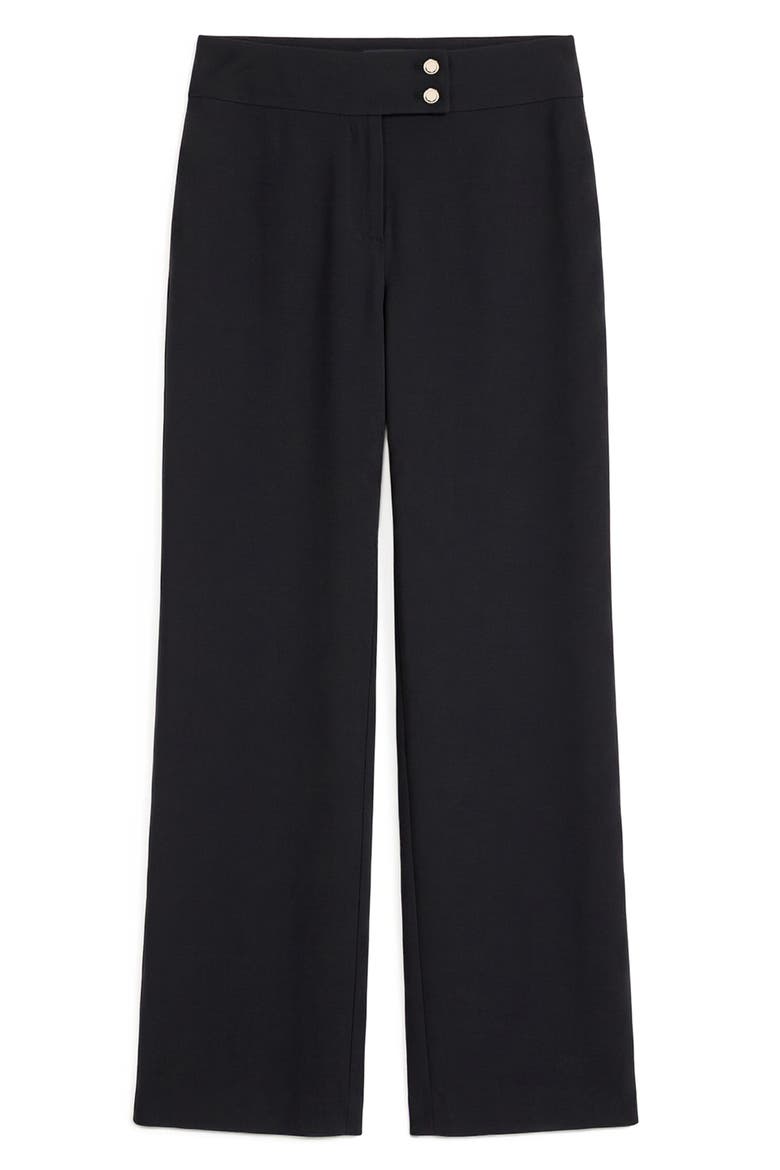 Extended Tab Wide Leg Trousers, Alternate, color, BLACK