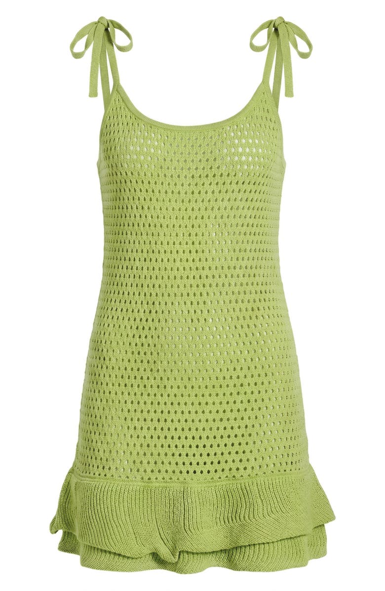 The Lulo Project Suntrace Open Stitch Minidress, Alternate, color, Lime