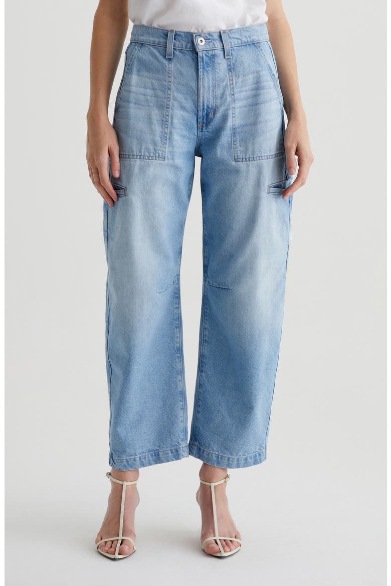 Hazal Ankle Barrel Utility Jeans, Main, color, SIREN