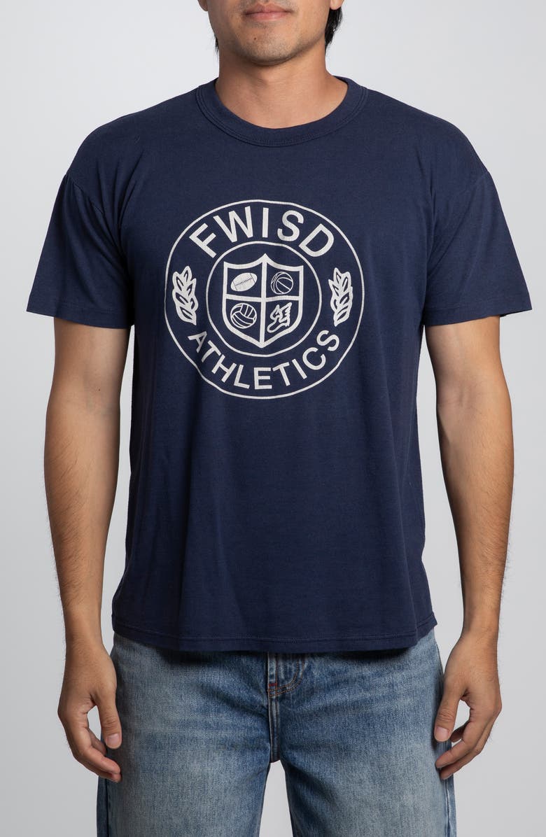 Elwood Vintage FWISD Athletics Tee, Main, color, Navy