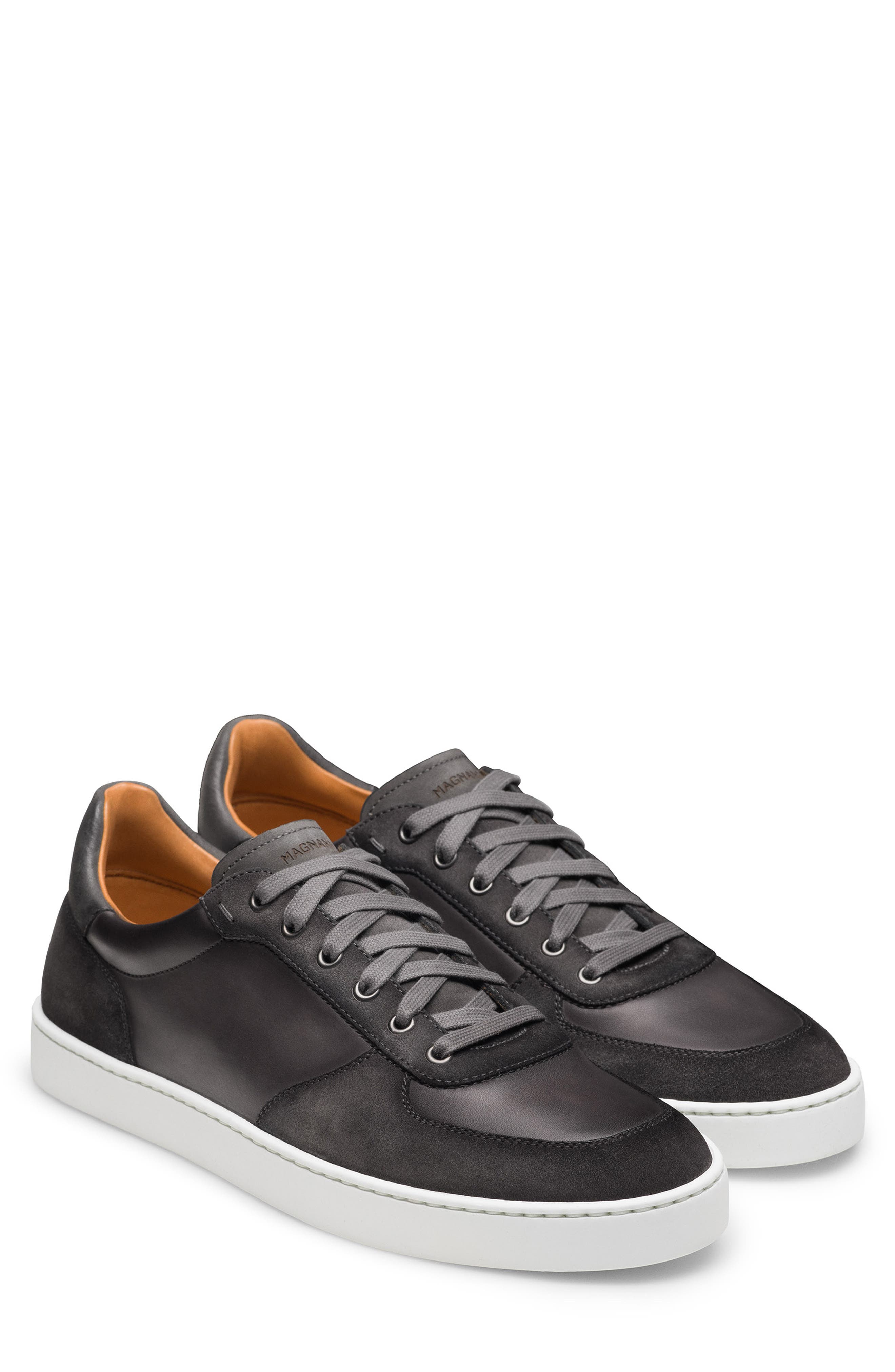 Magnanni Project Lo Leather Sneaker, Main, color, Grey