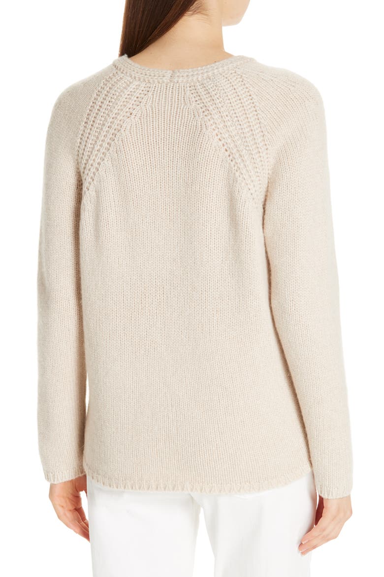 V-Neck Cashmere Sweater, Alternate, color, MAPLE OAT