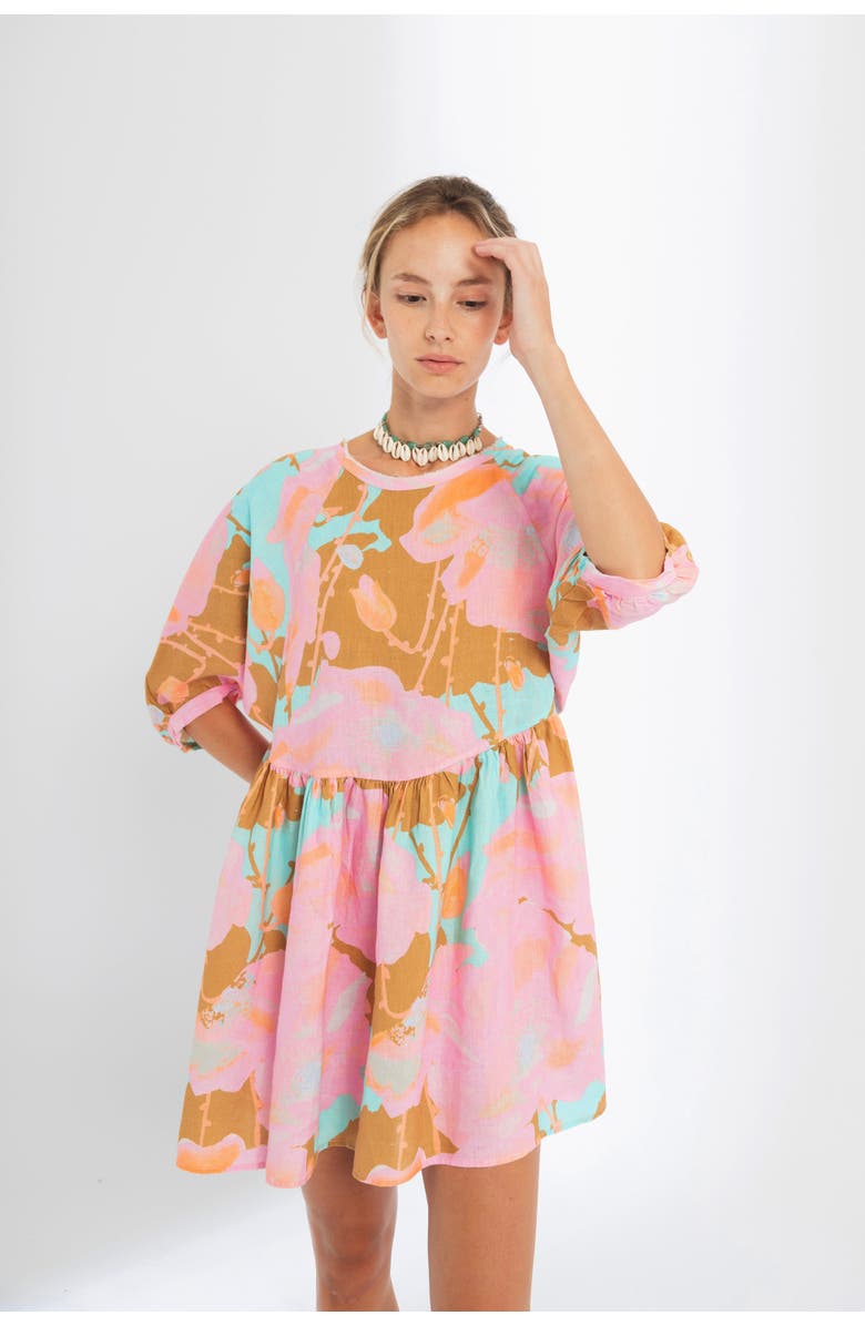 LANHTROPY Alcala Linen Dress, Alternate, color, Aquarela