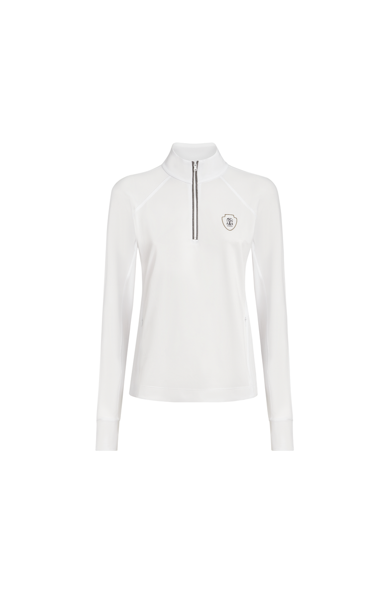 Brunello Cucinelli Pique Sweatshirt with logo, Main, color, White