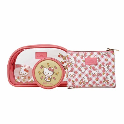 Hello Kitty 3-pc Makeup Bag Set - Clear Pvc Travel Pouches