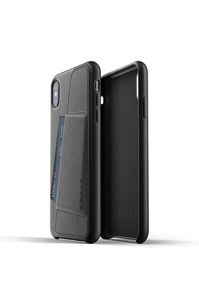 MUJJO Full Leather Wallet Case for iPhone XS Max, Alternate, color, Black