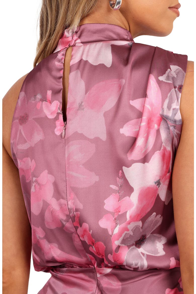 Anabelle Floral Satin Midi Dress, Alternate, color, DARK ROSE FLORAL