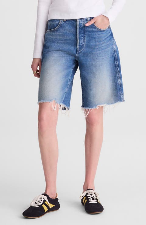 The Essex Long Baggy Denim Shorts (Retro Bright)