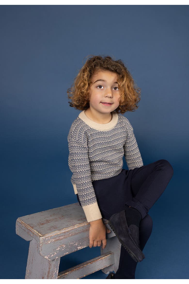 Looms Distressed Knit Collection - Toddler Set, Alternate, color, Navy/Ivory