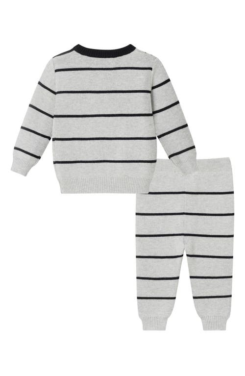 Andy & Evan Stripe Sweater & Joggers Set In Gray