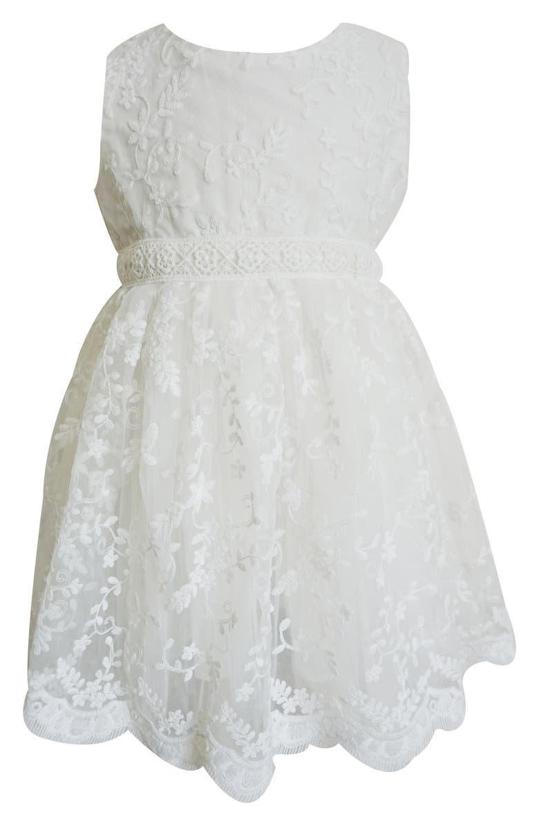 Popatu Kids' Embroidered Sleeveless Lace Overlay Dress, Main, color, 