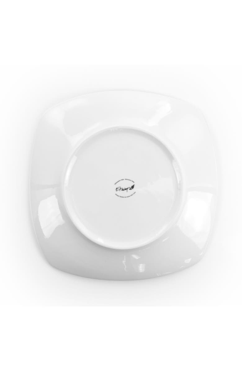 Elama Newman 18 Piece Square Porcelain Dinnerware Set, Alternate, color, White