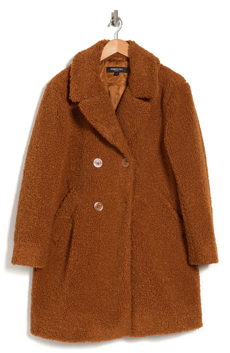 Kenneth Cole New York Double Breasted Teddy Bear Coat, Main, color,