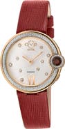 GV2 Perugia Diamond Leather Strap Watch, 33mm - 0.10 ctw