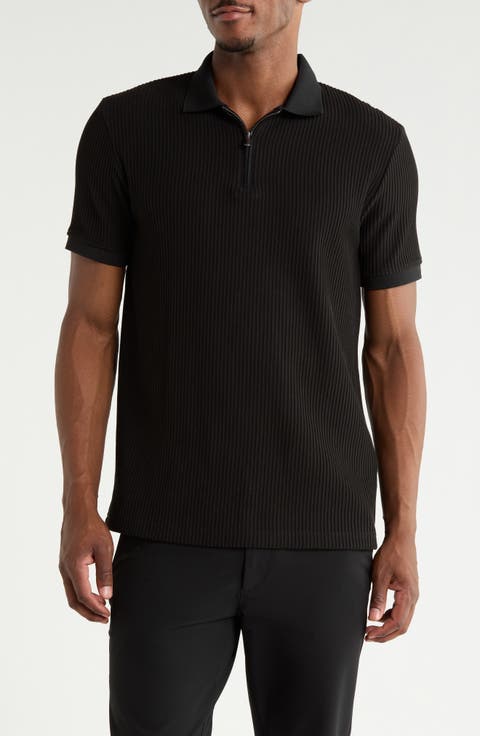 Textured Quarter Zip Polo