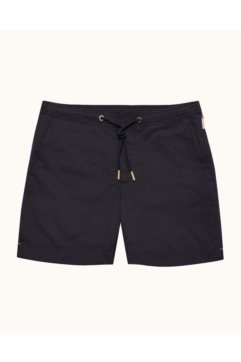 Bulldog Drawcord Seersucker Swim Shorts, Alternate, color, NIGHT IRIS