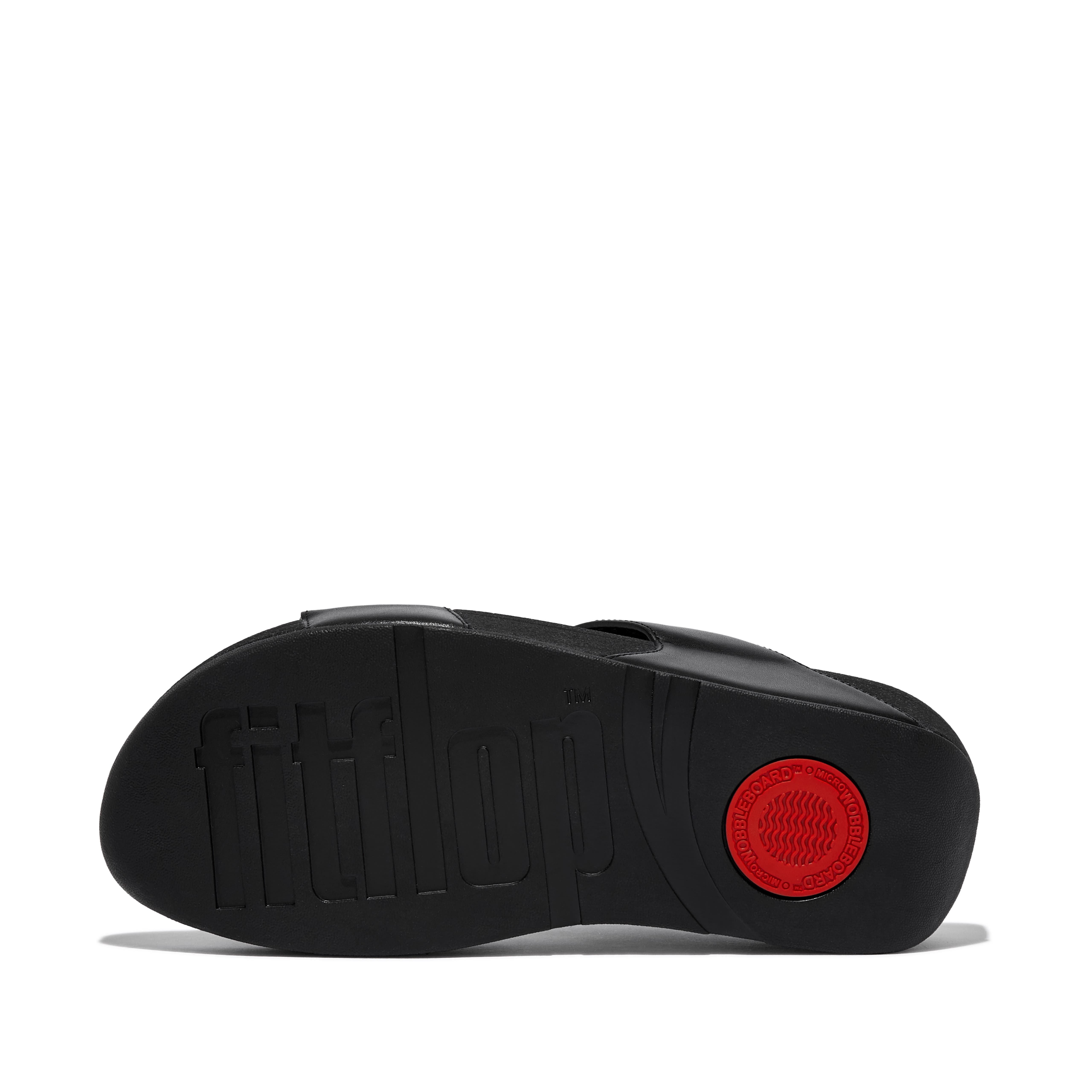 FitFlop Lulu Leather Slides Sandals, Alternate, color, All Black