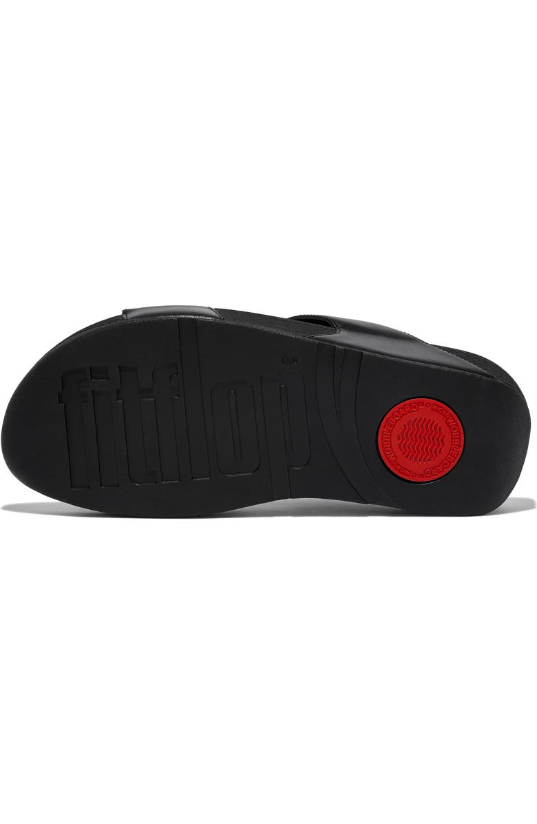 FitFlop Lulu Leather Slides Sandals, Alternate, color, All Black