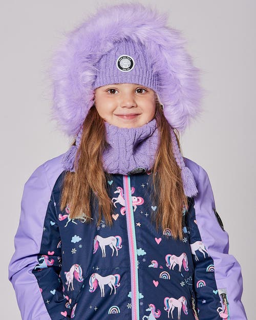 Deux Par Deux Lined Winter Neckwarmer In Purple