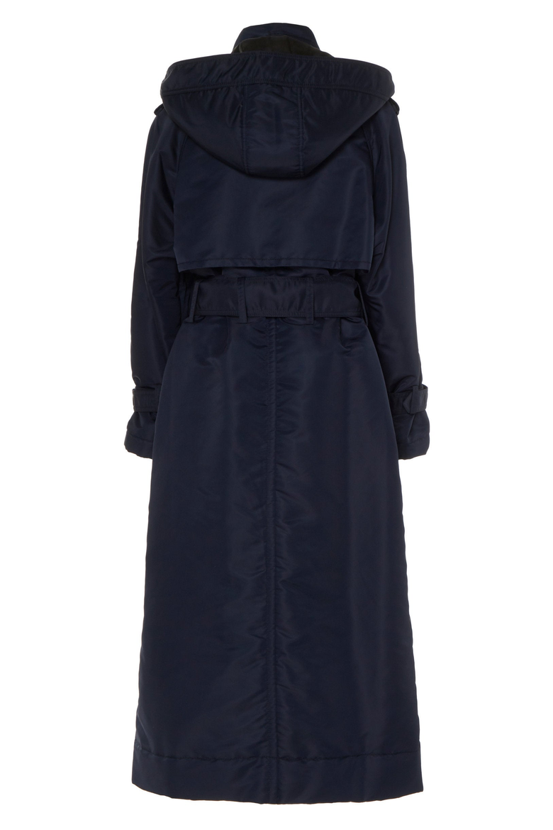 Down Filled Satin Trench, Alternate, color, Navy