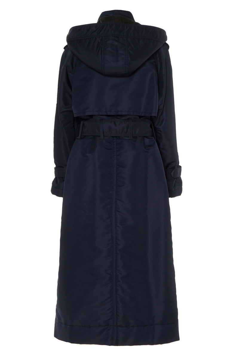 CAALO Down Filled Satin Trench, Alternate, color, Navy