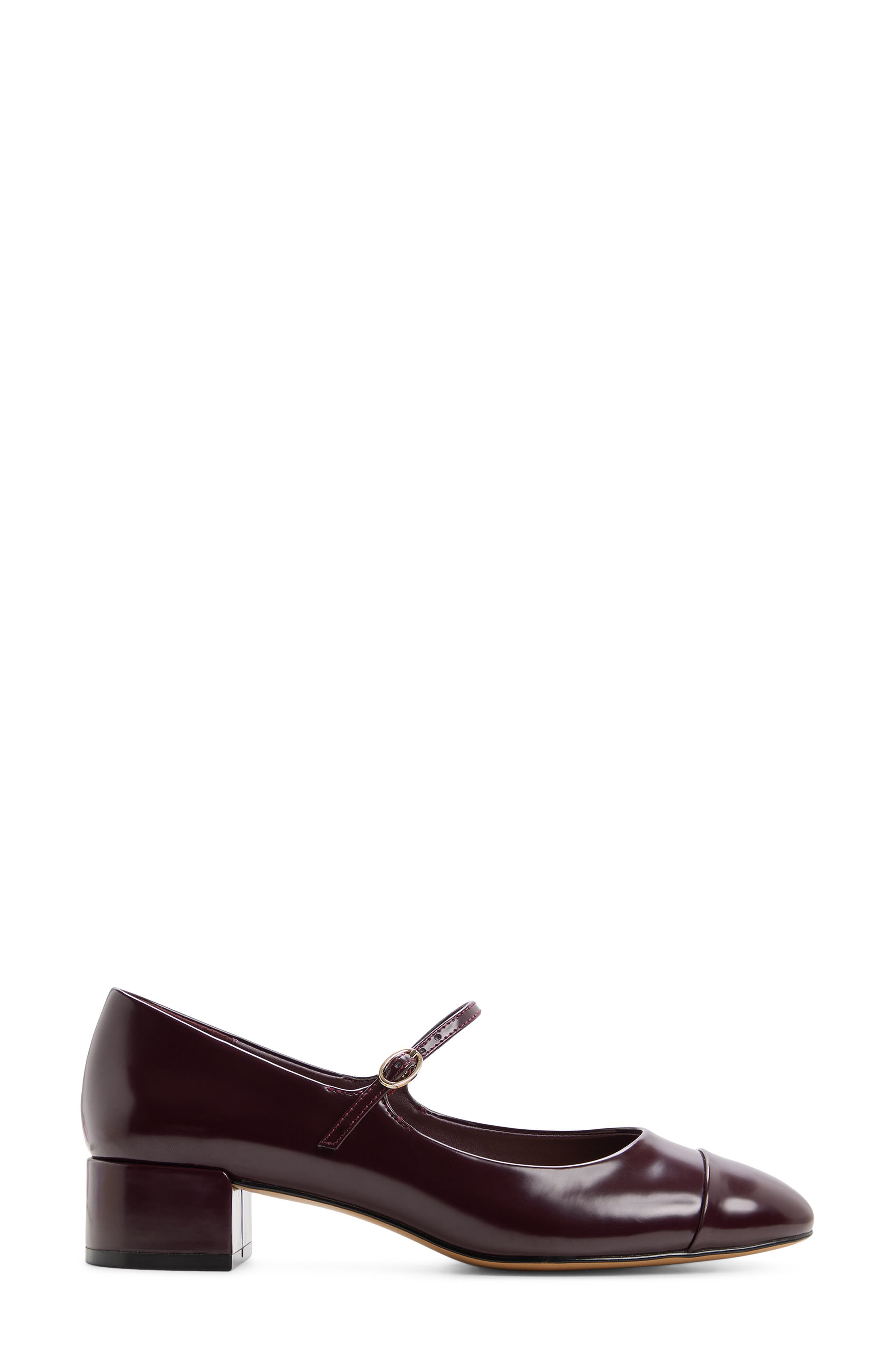 ALDO Decima Mary Jane Cap Toe Pump, Alternate, color, Burgundy