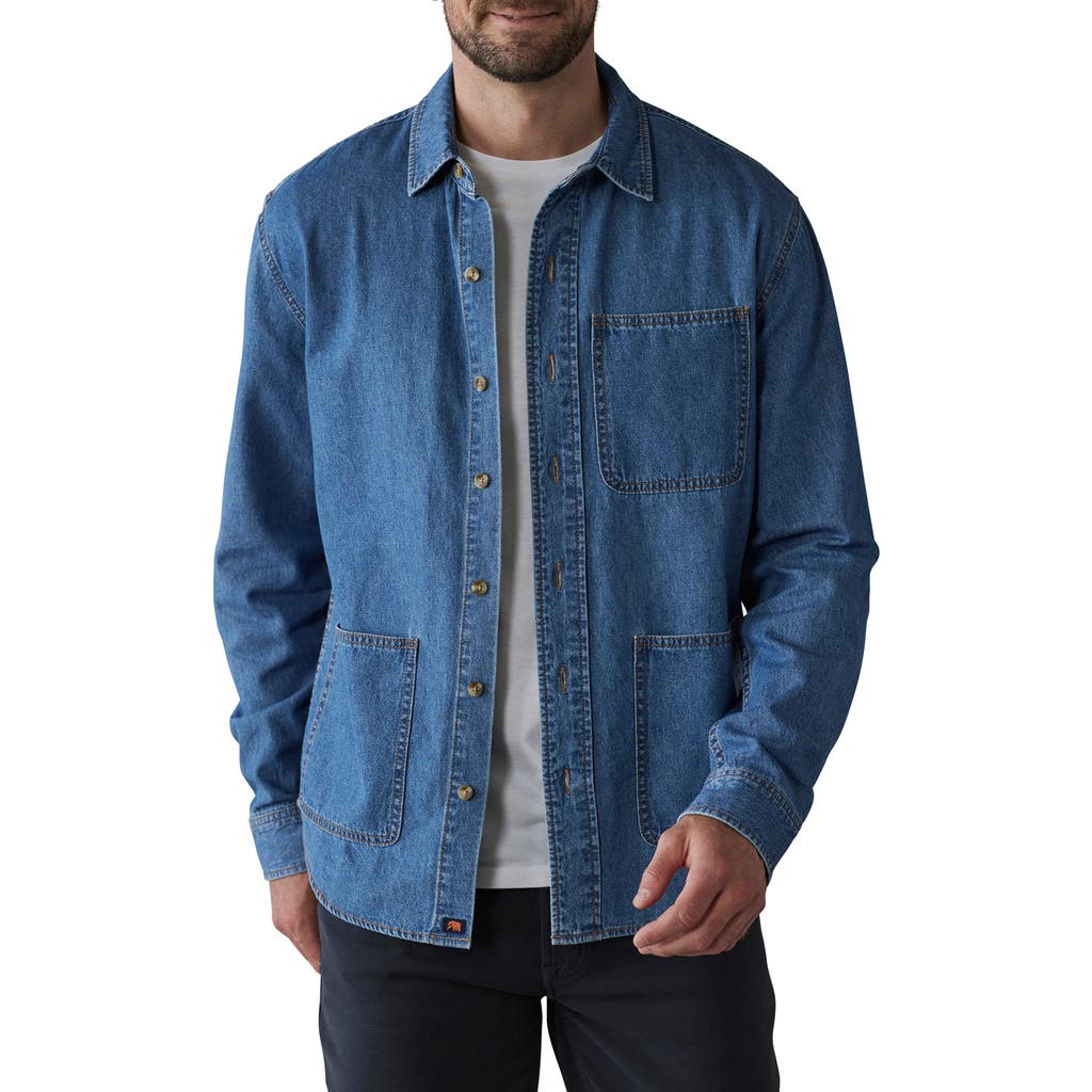 The Normal Brand Lightweight Denim Overshirt In Medium Wash