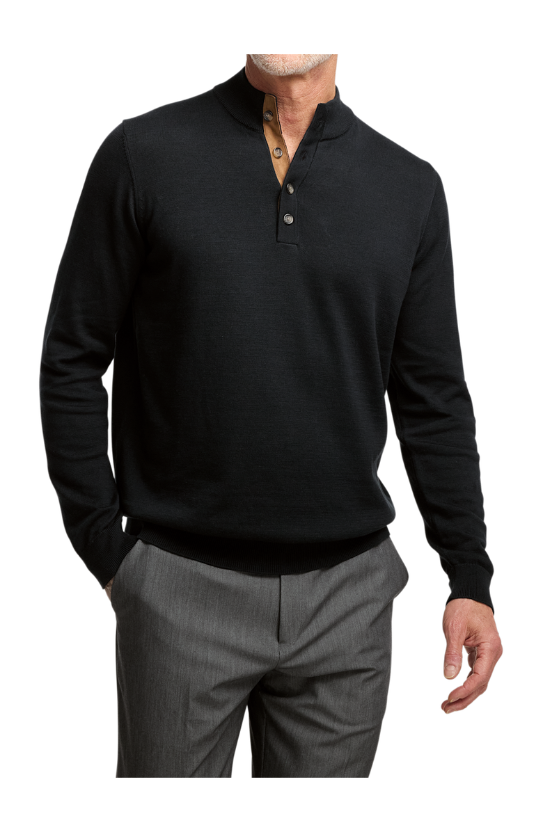 Paul Fredrick Supima Cotton Four Button Mock Neck Sweater, Alternate, color, 