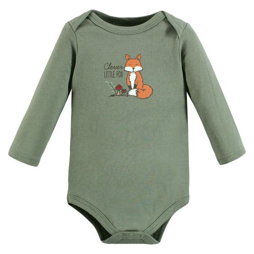Hudson Baby Cotton Long-sleeve Bodysuits 3-pack In White