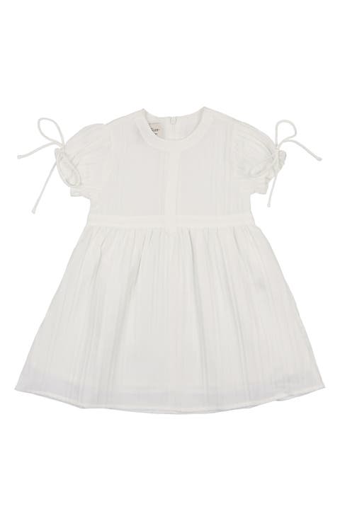 Kids' Puff Sleeve Cotton Blend Dress (Toddler)